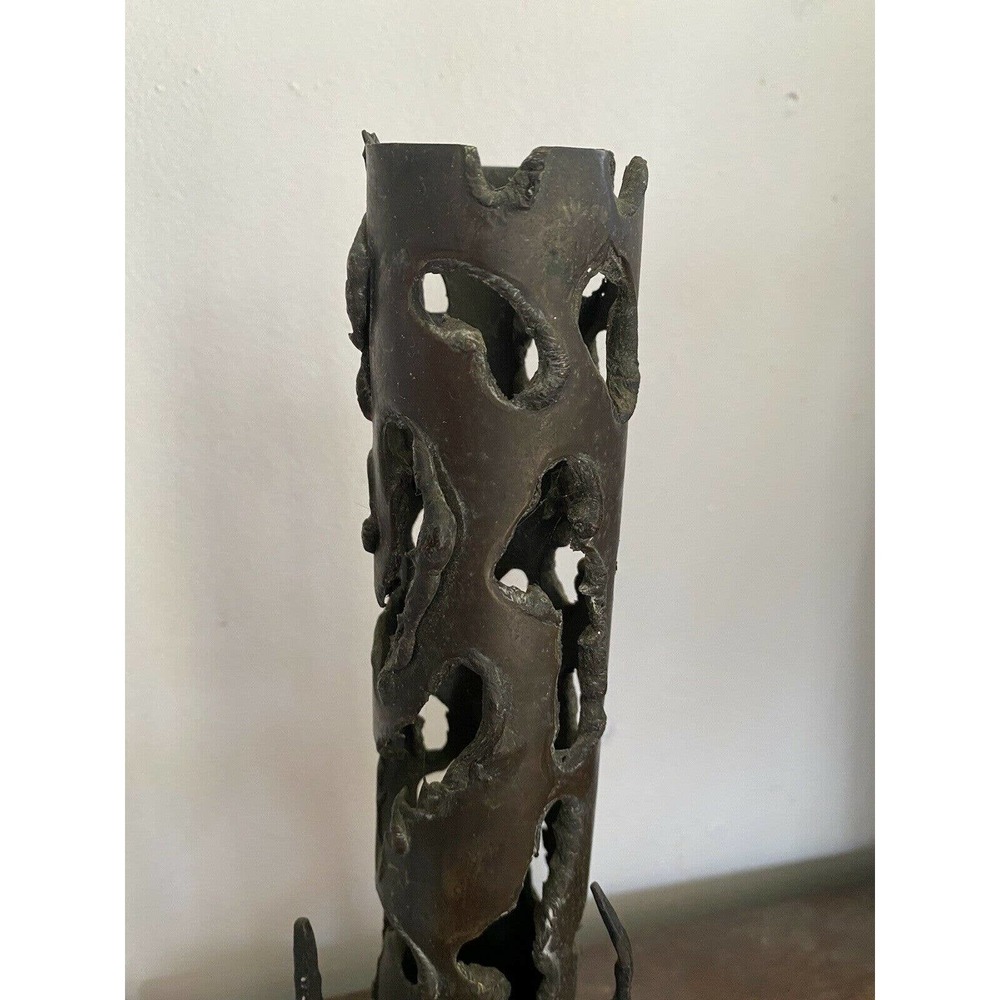 Mid Century Brutalist David Palombo Forged Iron Israel Art Sculpture